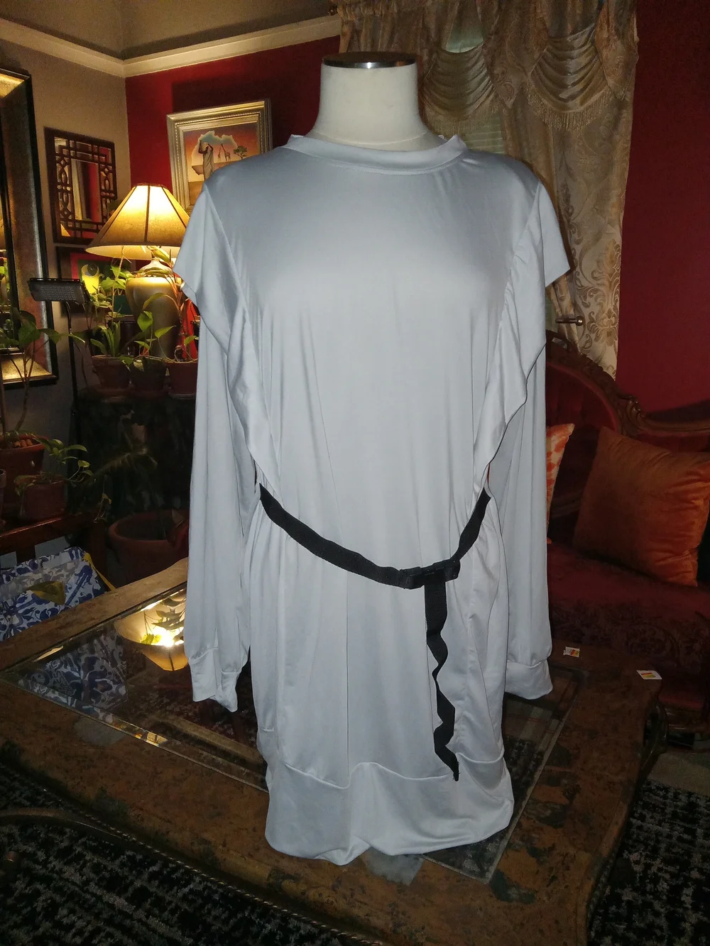 Gray Long Sleeve Stright Tunic Dress